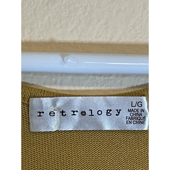 Tetralogy Mustard Yellow Worms Short Sleeve Top Size Large - Picture 4 of 5